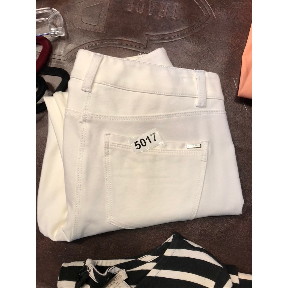 WHBM Skinny Ankle Pants Womens 4 White Zipper Pockets Stretch - Picture 14 of 14